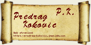 Predrag Koković vizit kartica